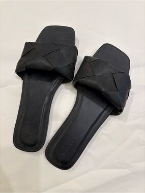 ASOS Black Woven Slide Sandals - Women